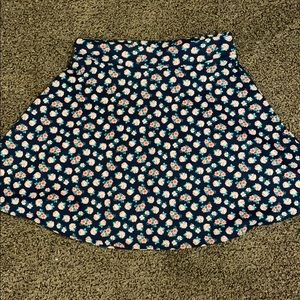 Navy and Pink Flower Skirt